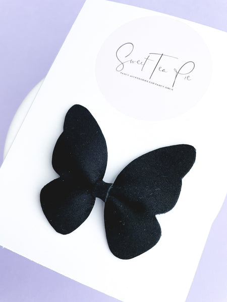 Black Velvet Butterfly Clip