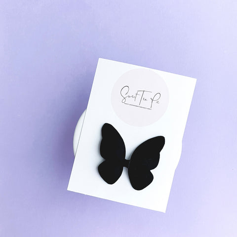 Black Velvet Butterfly Clip