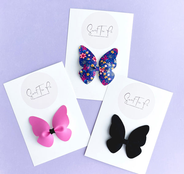 Black Velvet Butterfly Clip