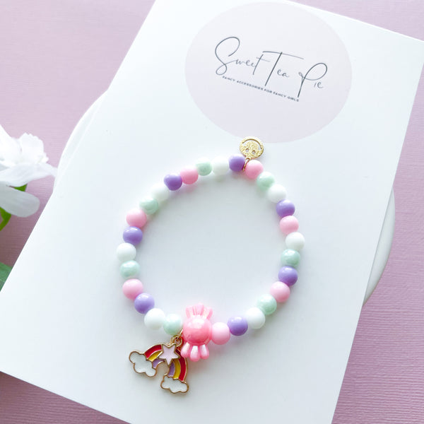 Whimsical Rainbow Glam Bracelet