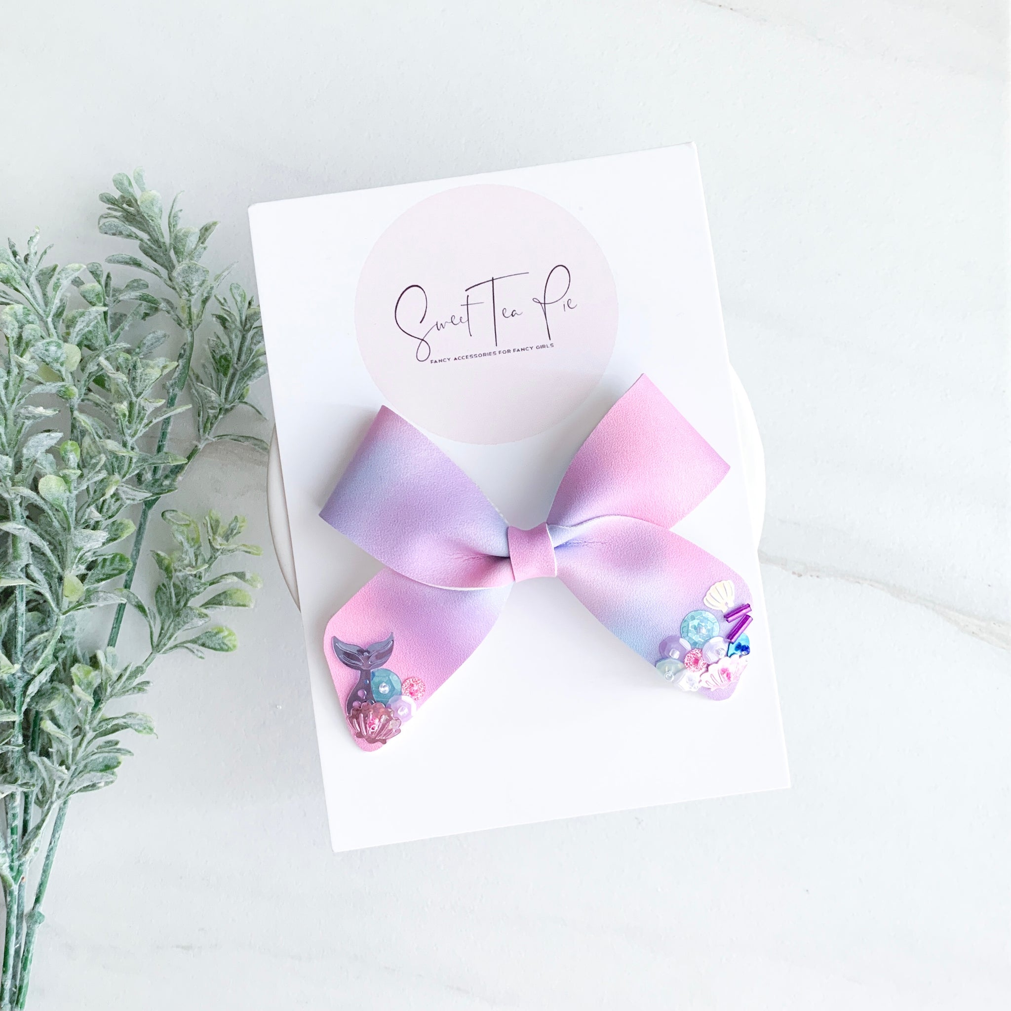 Mermaid Melt Sequin Glitter Schoolgirl Bow
