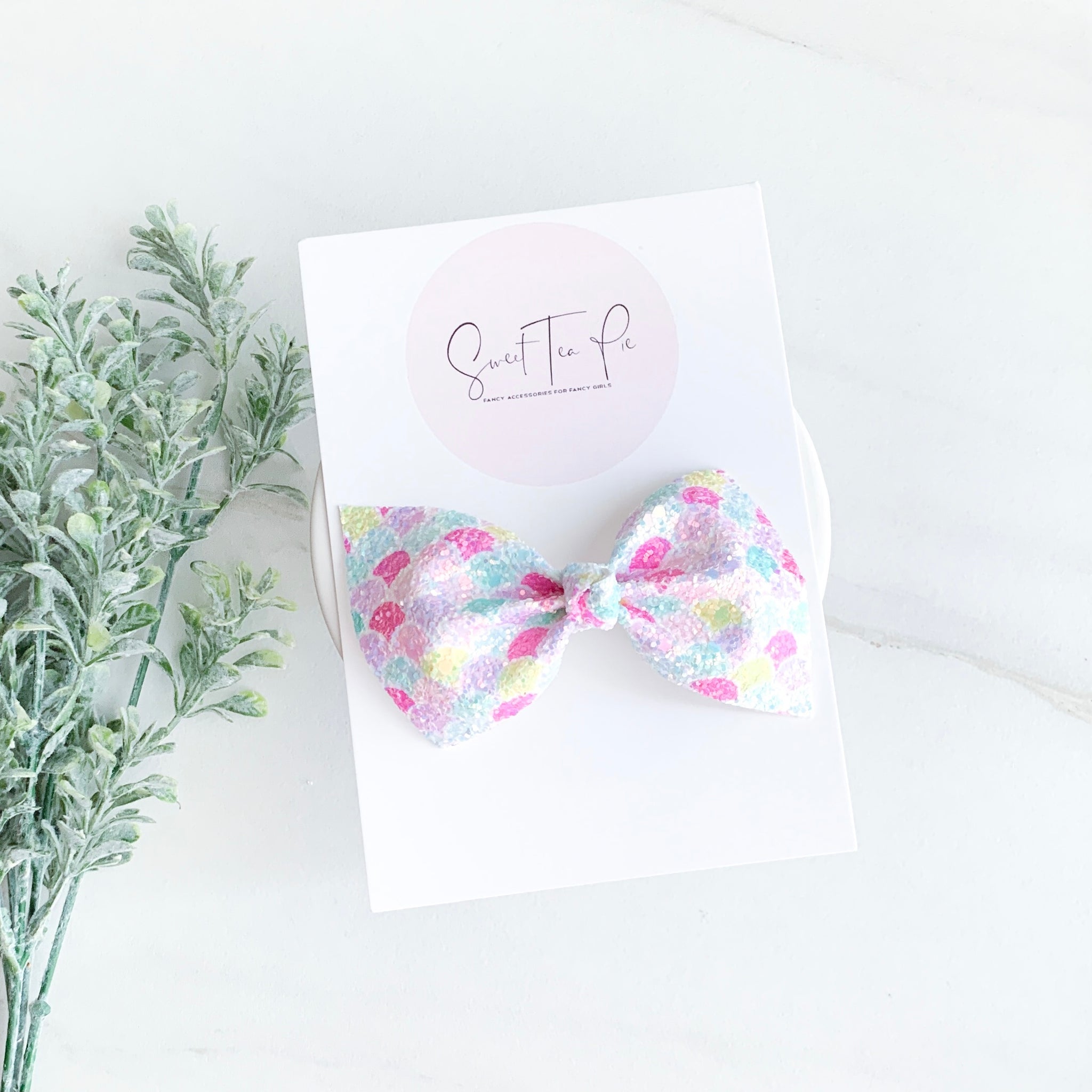 Glitter Scales Knot Hair Bow