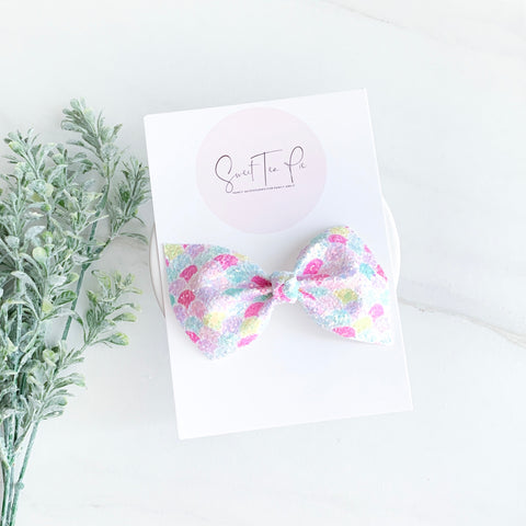 Glitter Scales Knot Hair Bow